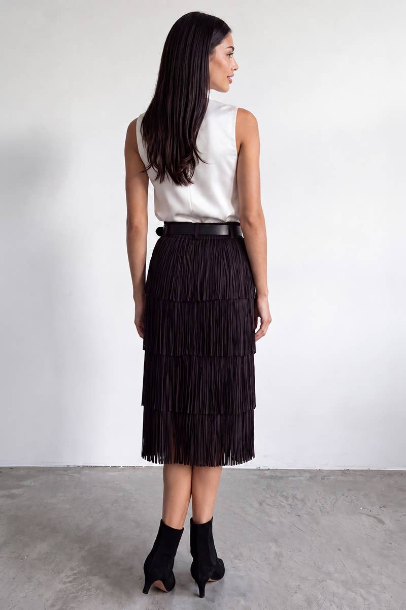 Paco Chic Tiered Fringe Skirt