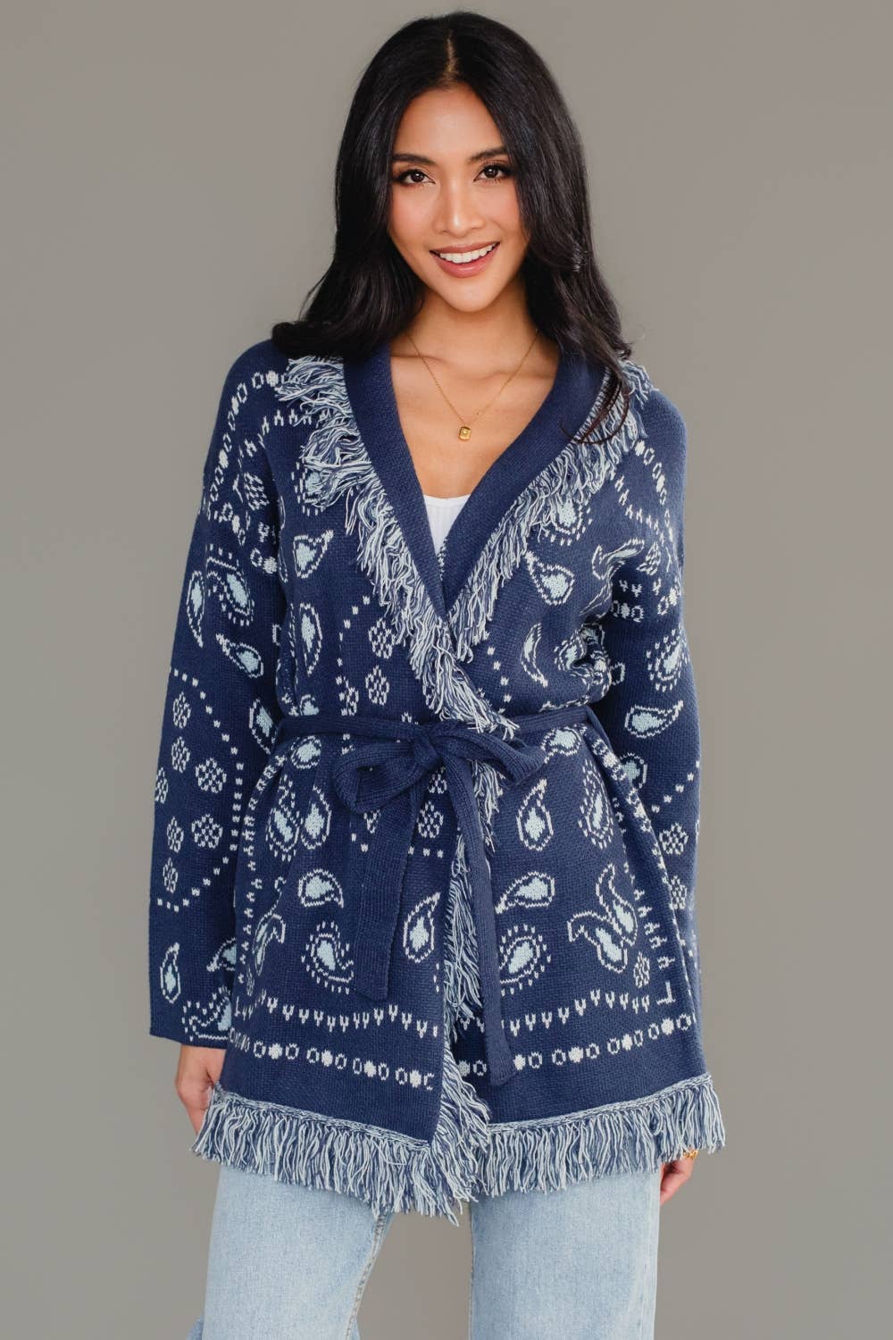Sofie Bandana Fringe Cardigan