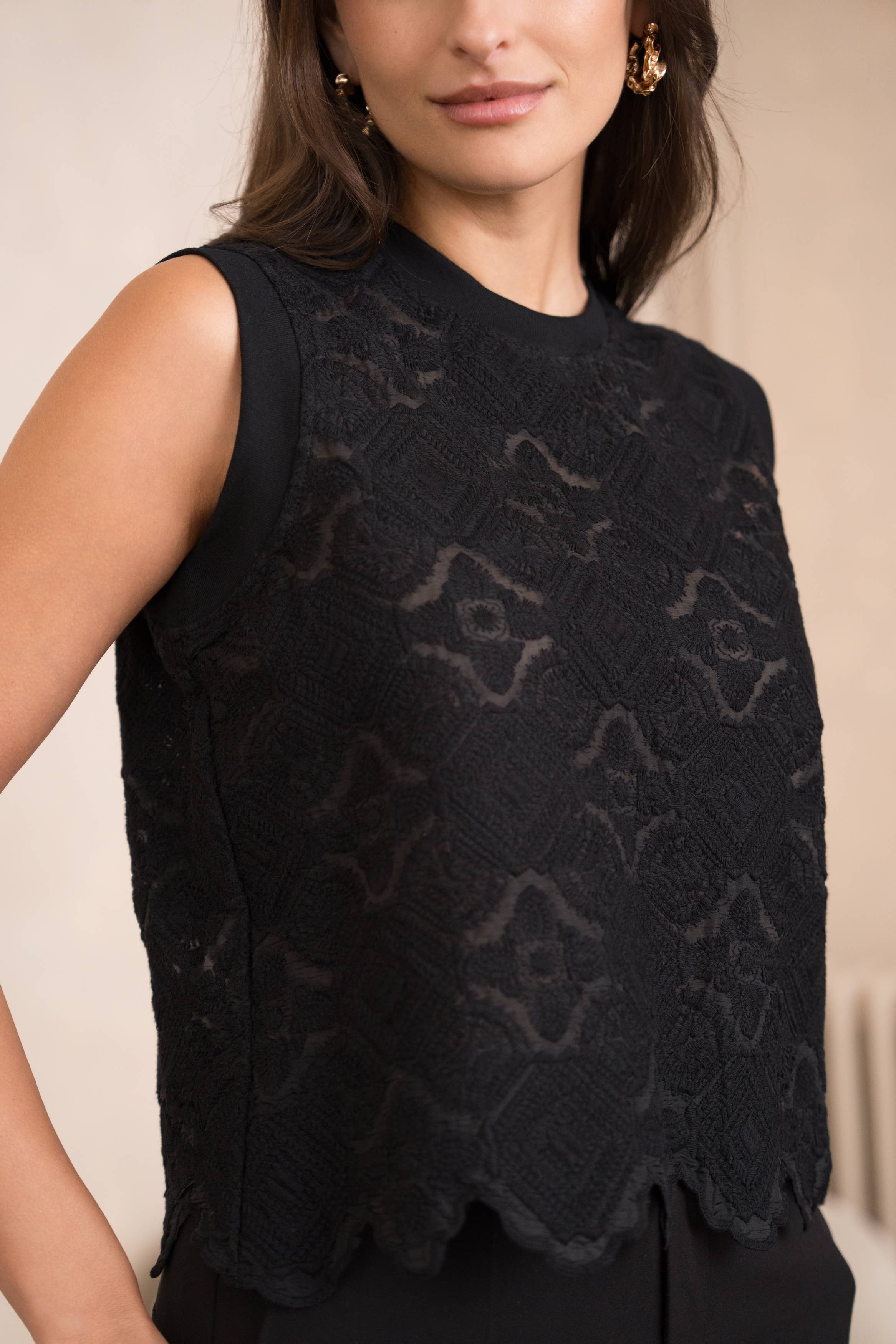 Embroidered Lace Top