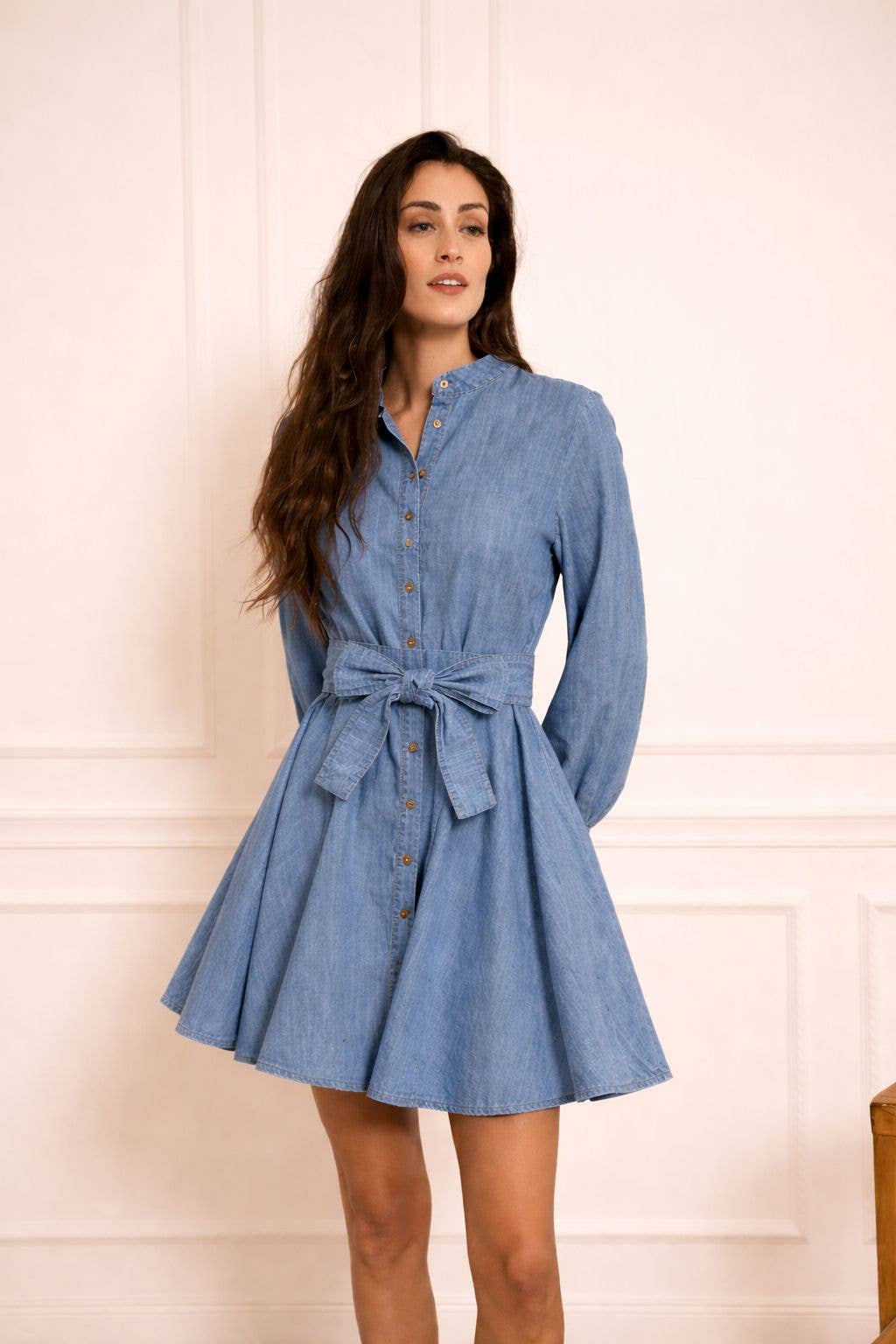 Nia Skater Dress Denim
