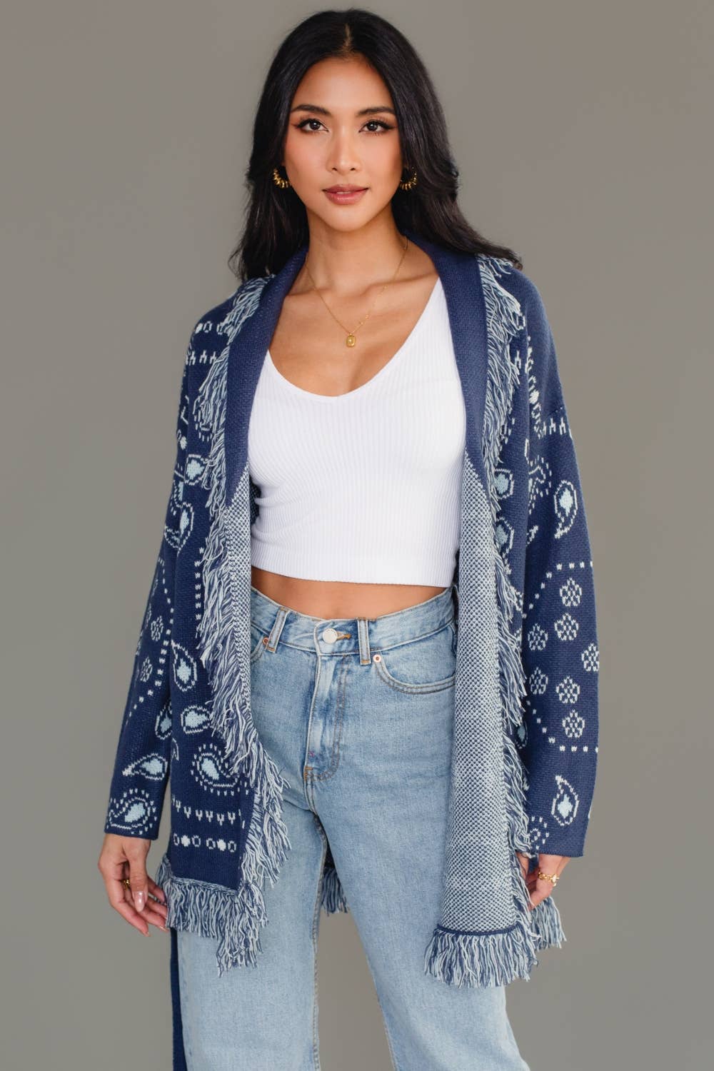 Sofie Bandana Fringe Cardigan