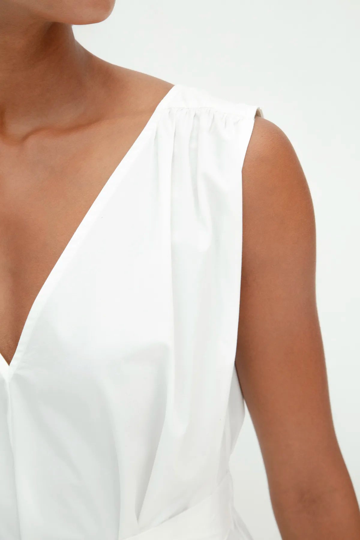 Cotton Flared Skirt Midi Dress