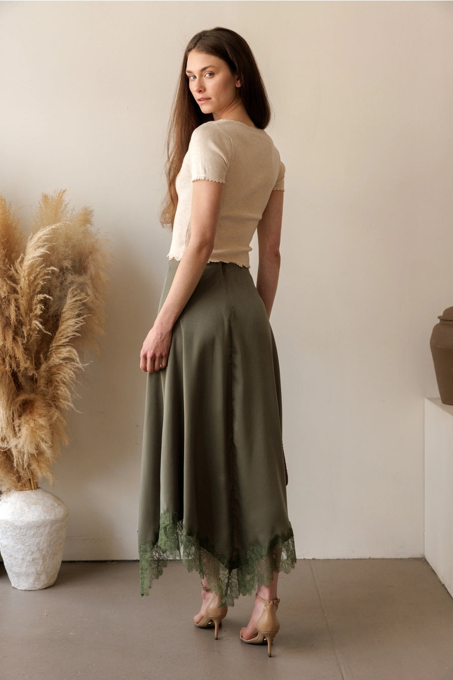 Anya Satin Lace Skirt
