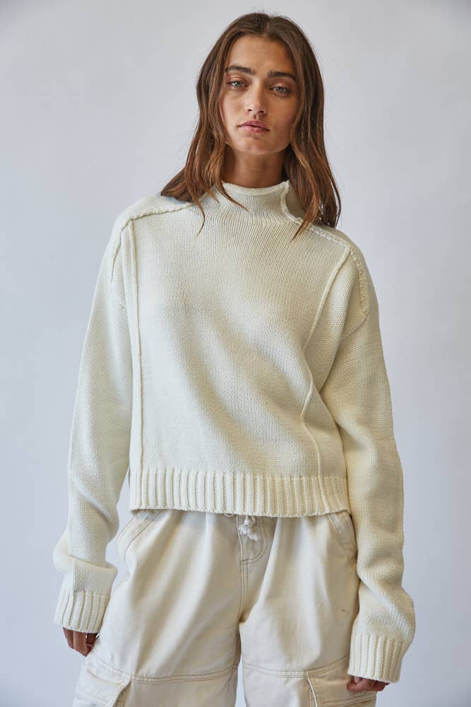 Rachel  Mock Neck Knit Sweater