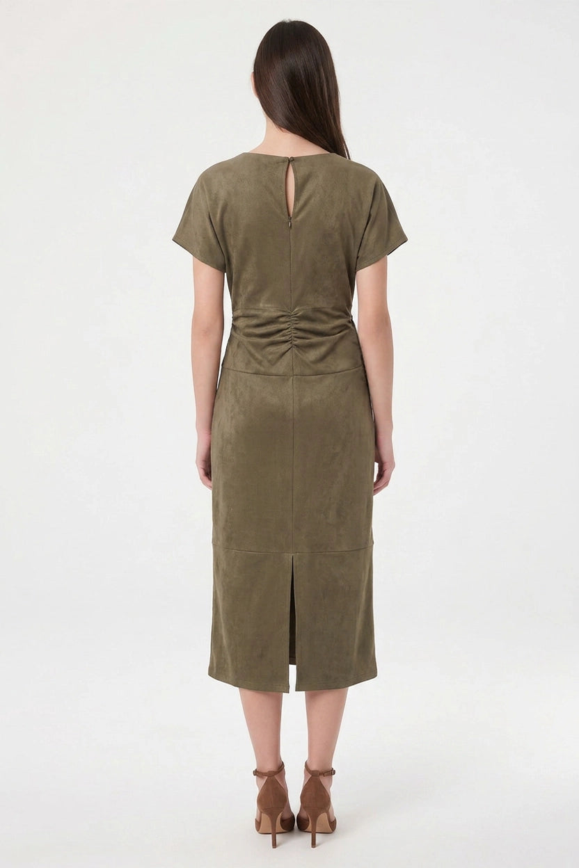Faye Faux Suede Midi Dress