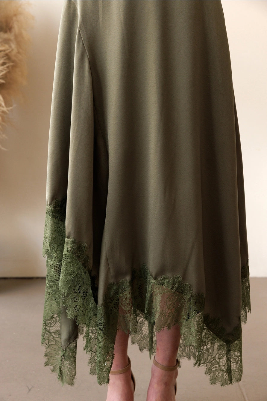Anya Satin Lace Skirt