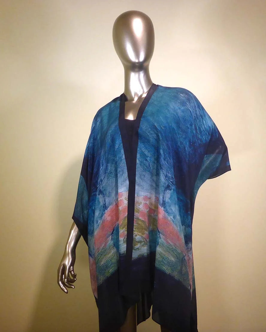 Silk Long Kimono Jacket -  Tranquility