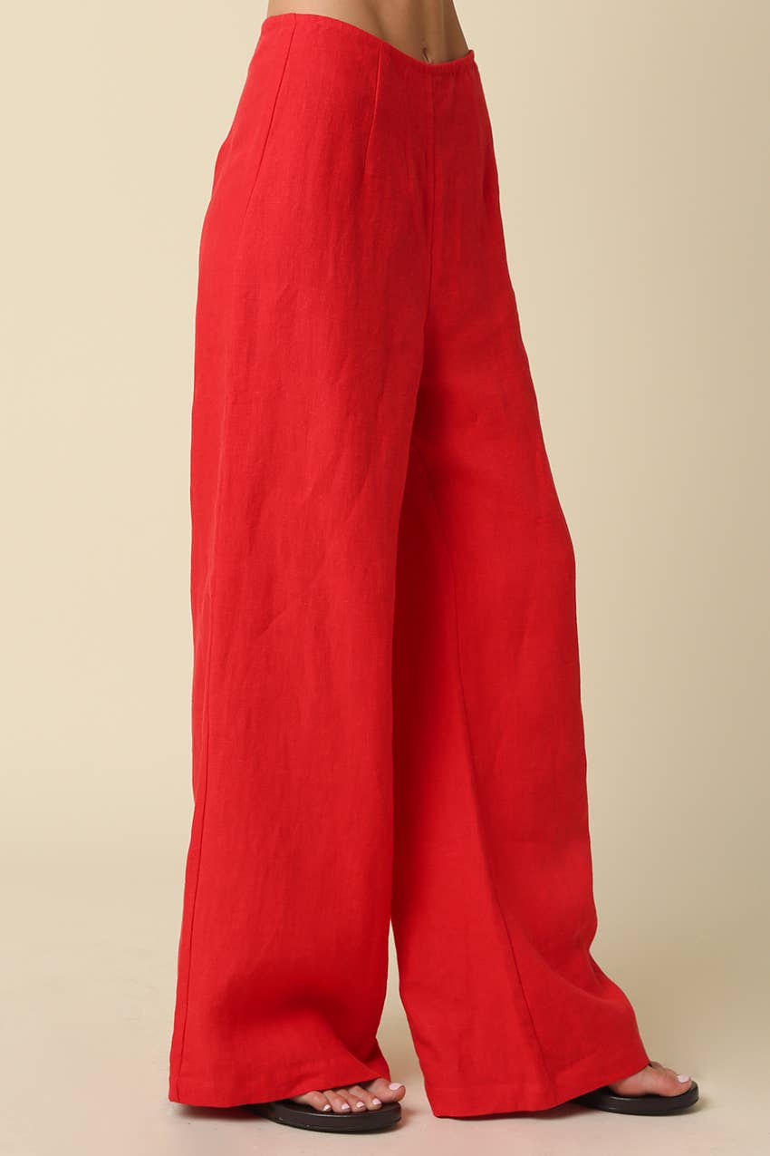 Tonnie Wide-Leg Linen Pants