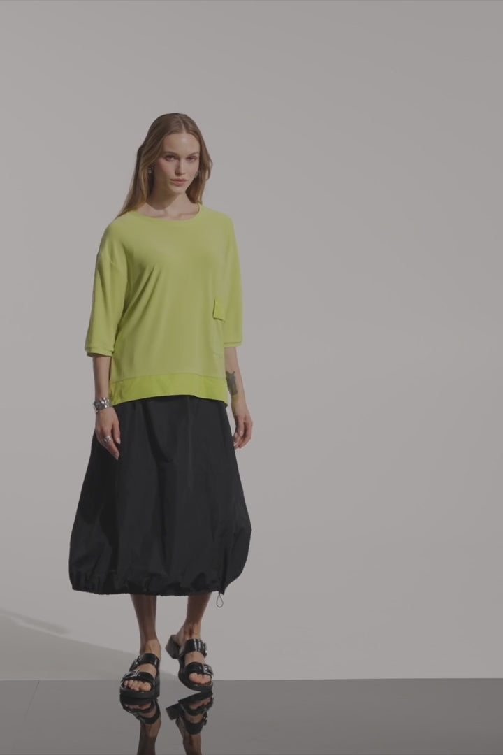 Silky Knit And Memory Boxy Tunic With Pocket Detail